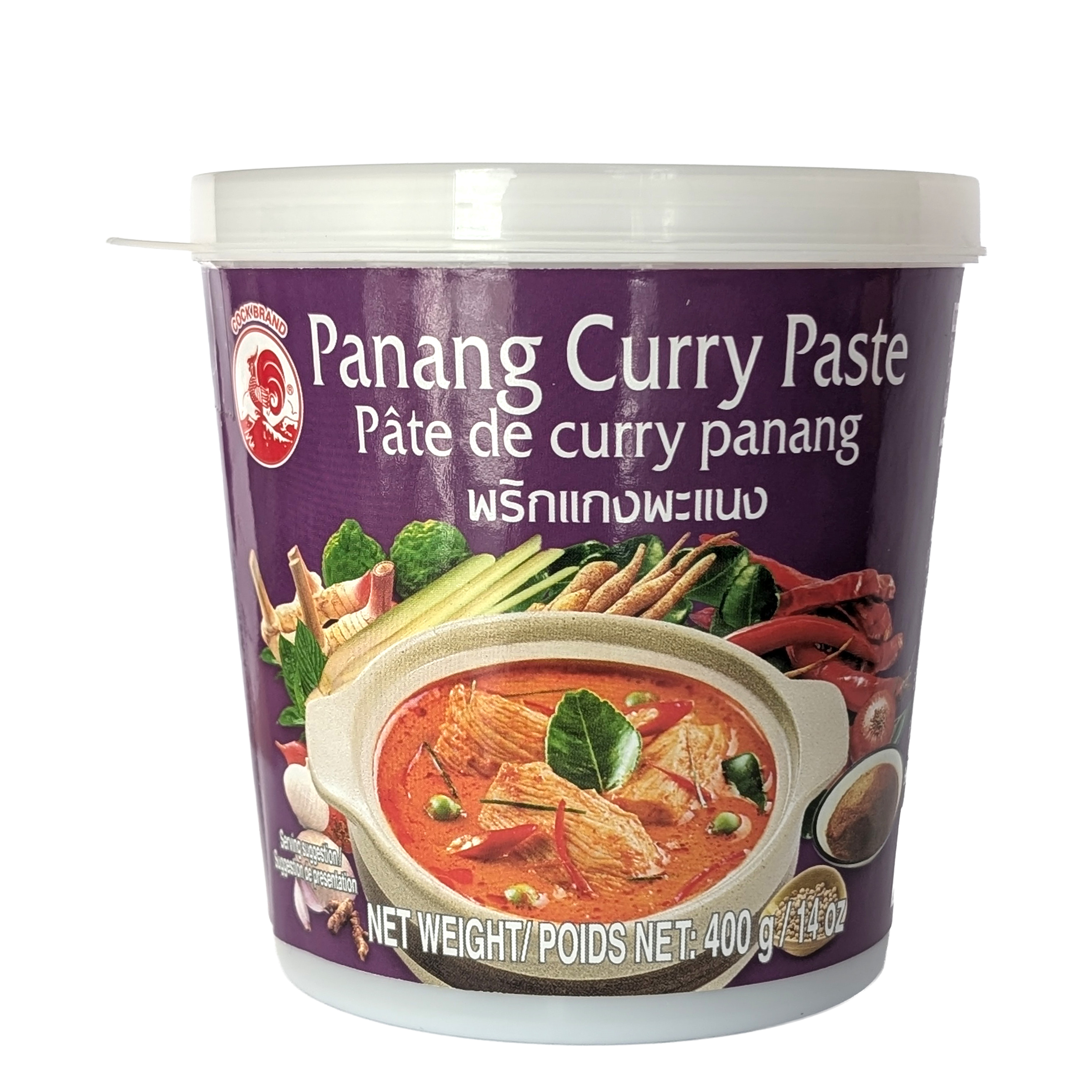 Cock Brand Panang Curry Paste 400g milde Gewürzpaste für Curry aus Thailand