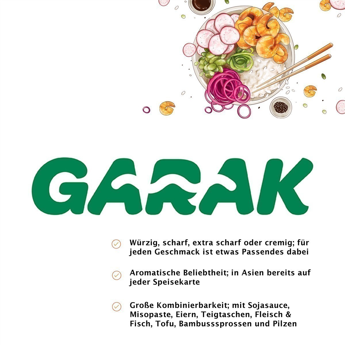 GARAK Udon Katsuo 2x 215g (3er Pack) Instant Nudeln