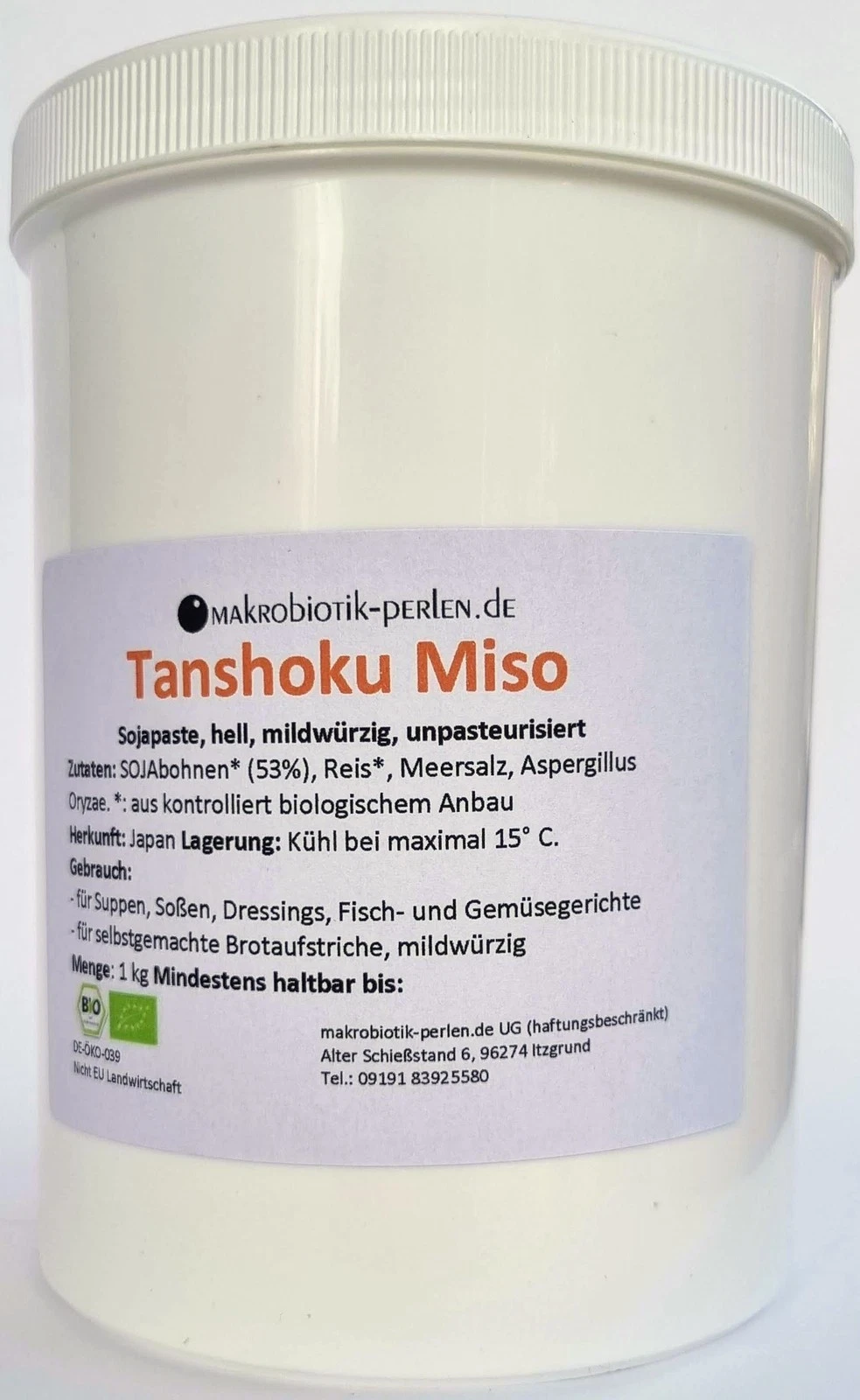 Clearspring Bio Tanshoku Miso 6x 20 kg helle Miso Paste aus Japan 