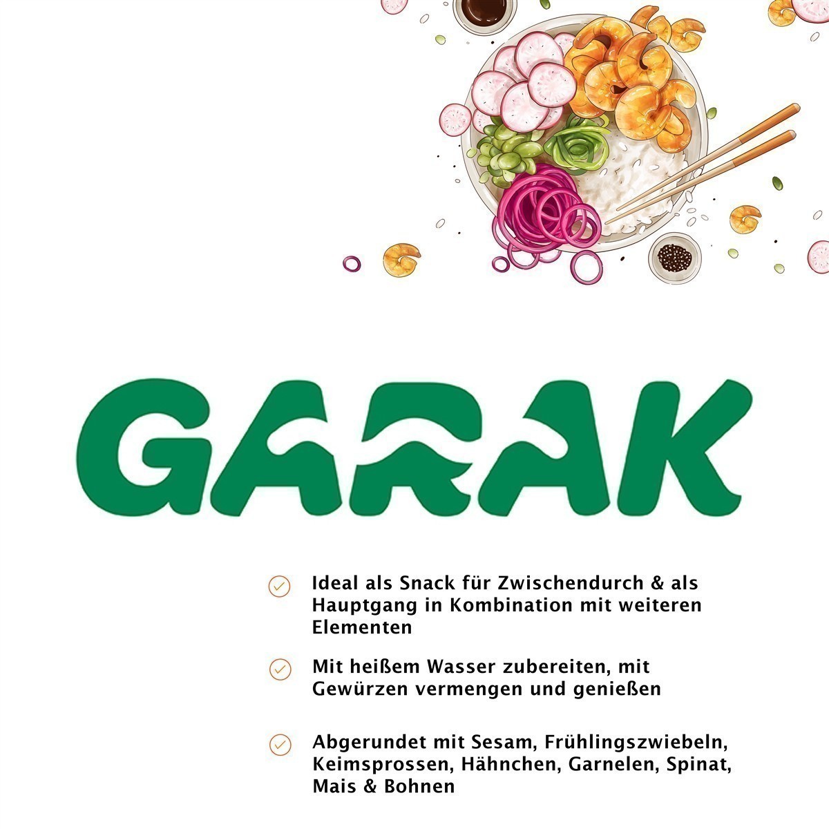 GARAK Udon Katsuo 2x 215g (3er Pack) Instant Nudeln