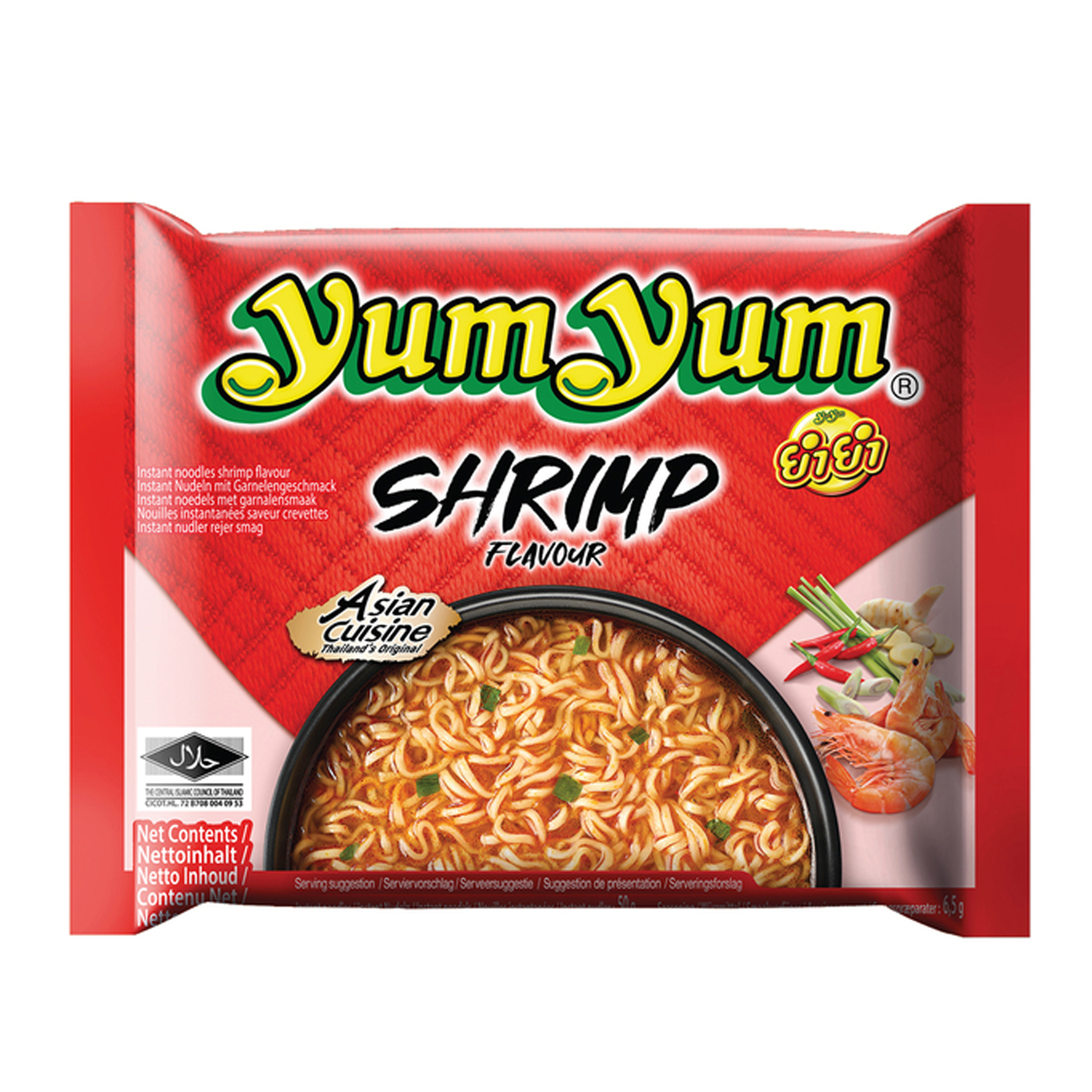 YumYum Shrimp Flavour 60g Asiatische Instant Nudeln mit Garnelengeschmack