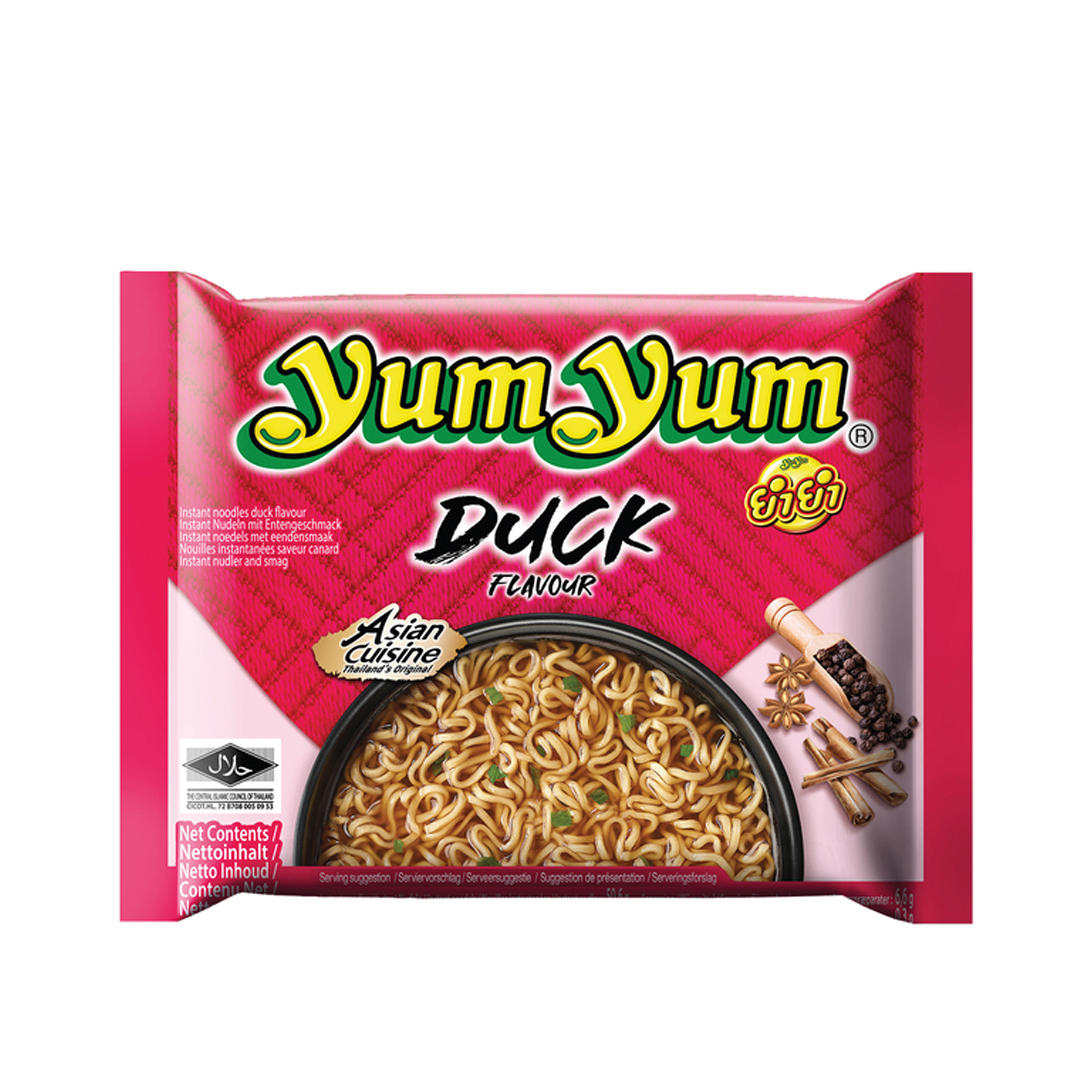YumYum Duck Flavour 120x 60g Asiatische Instant Nudeln mit Entengeschmack 4er