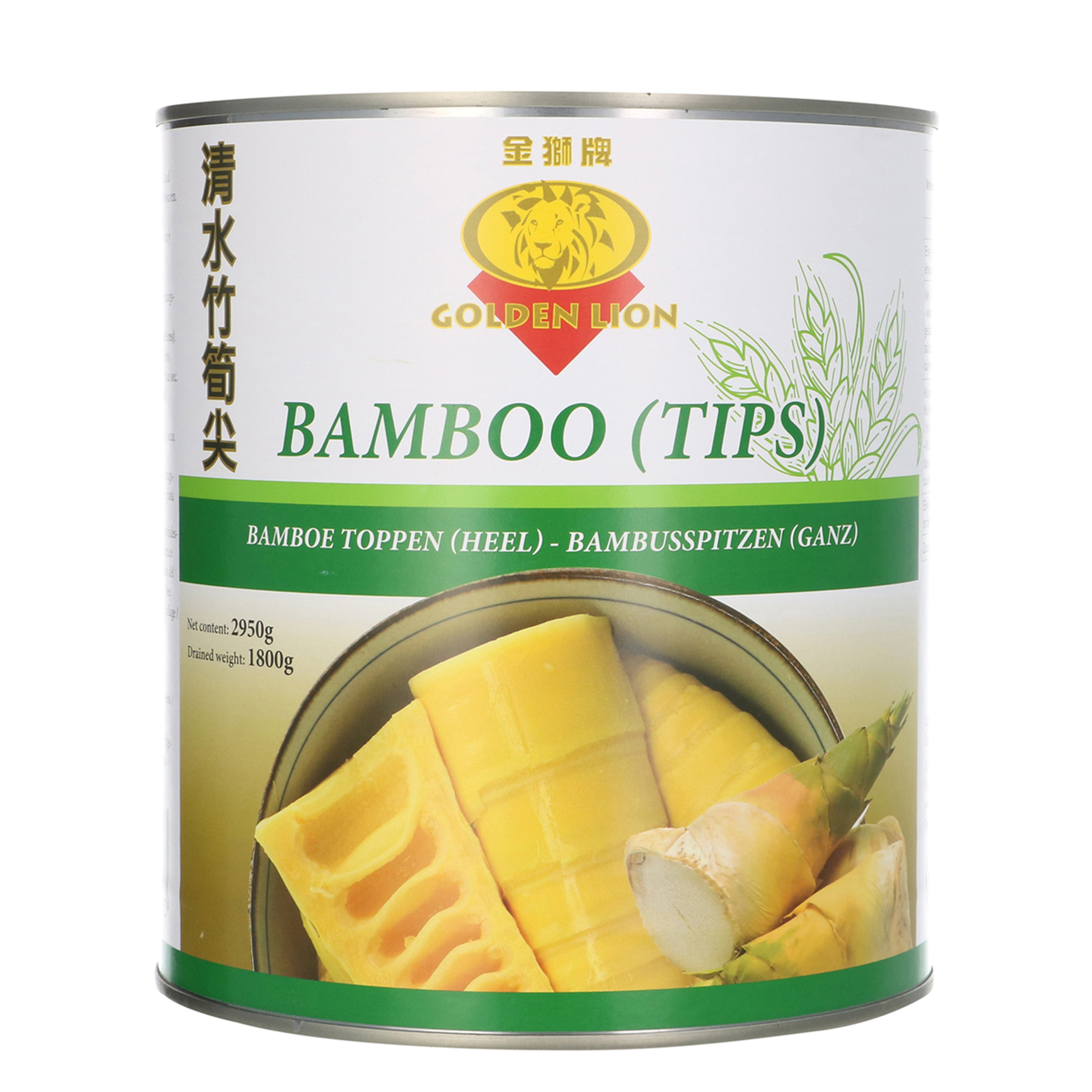 GOLDEN LION Bambussprossenspitzen 6x 2950g für Wok-Gerichte, Currys, Wan-Tans & Ramen