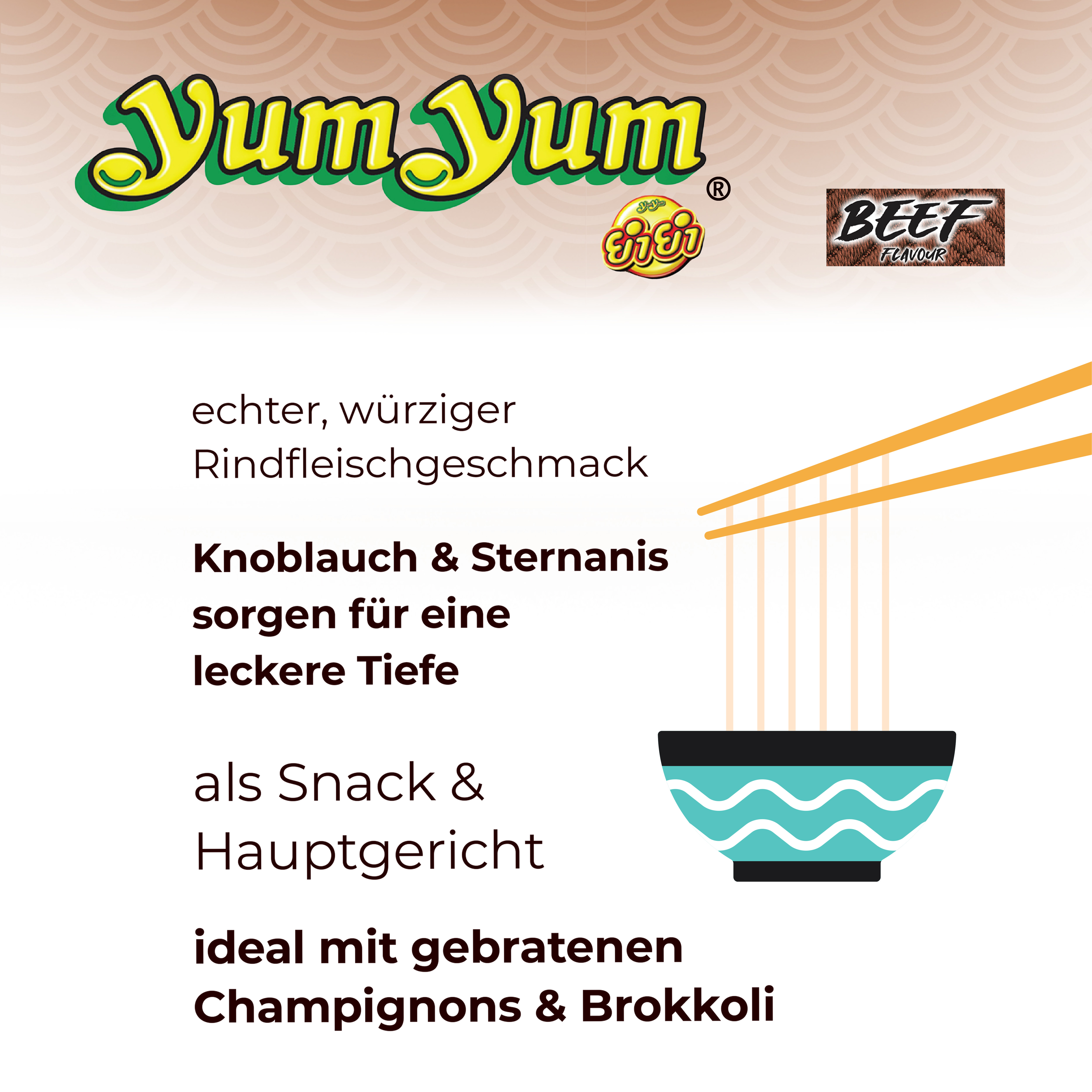 YumYum Beef Flavour Cup 120x 70g Asiatische Instant Nudeln mit Rindfleischgeschmack 4