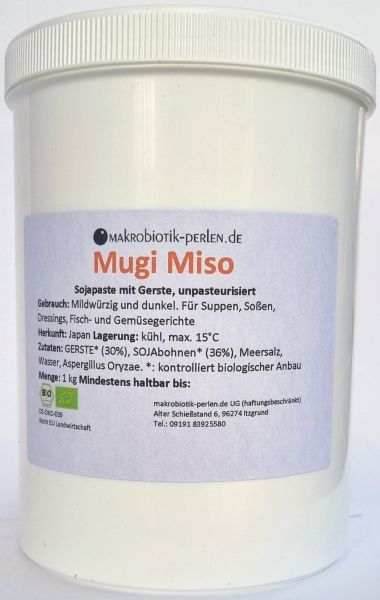 Clearspring Bio Mugi Miso unpasteurisiert 6x 10 kg Japan Sojapaste 