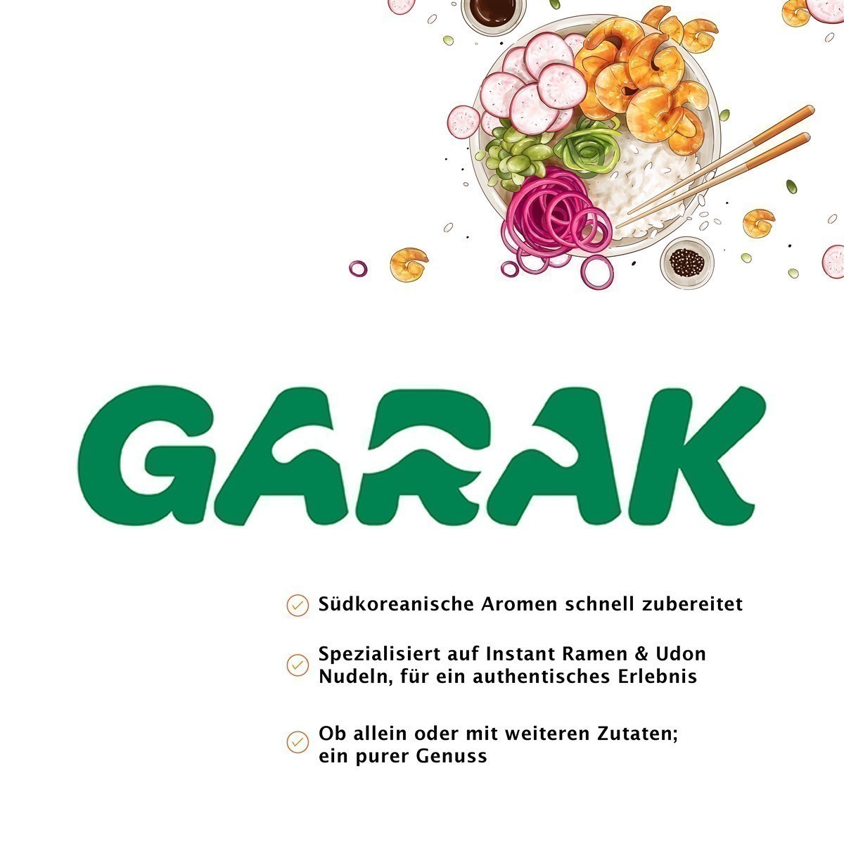 GARAK Udon Katsuo 2x 215g (3er Pack) Instant Nudeln