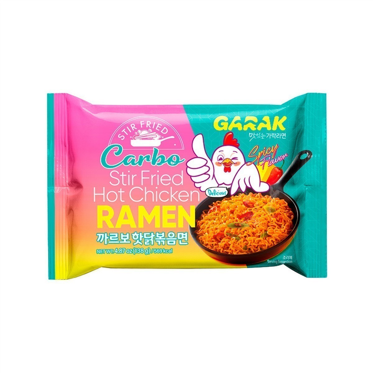 GARAK RAMEN Carbo Stir Fried Hot Chicken 40x 145g Instant Nudeln