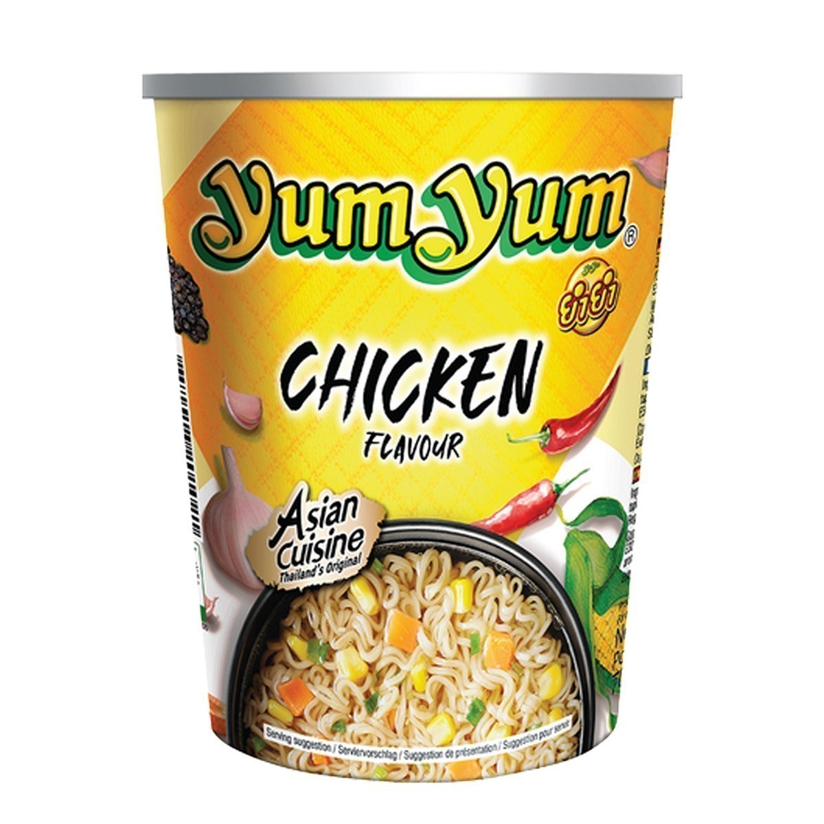 YumYum Chicken Flavour Cup 36x 70g Asiatische Instant Nudeln Huhngeschmack